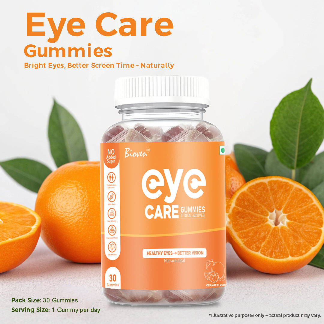Bioven Eye Care Gummies Pack of 30 Orange Flavour – Supports Eye Health, Vision Support & Daily Eye Wellness