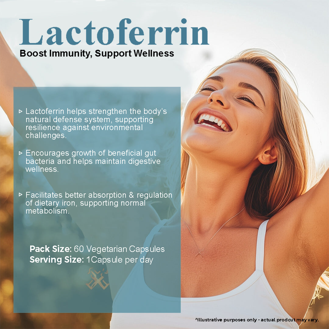 Biovencer Lactoferrin 60 Veg Capsules | Immune Support, Iron Absorption, Gut Health & General Wellness | Natural Protein Supplement for Men & Women