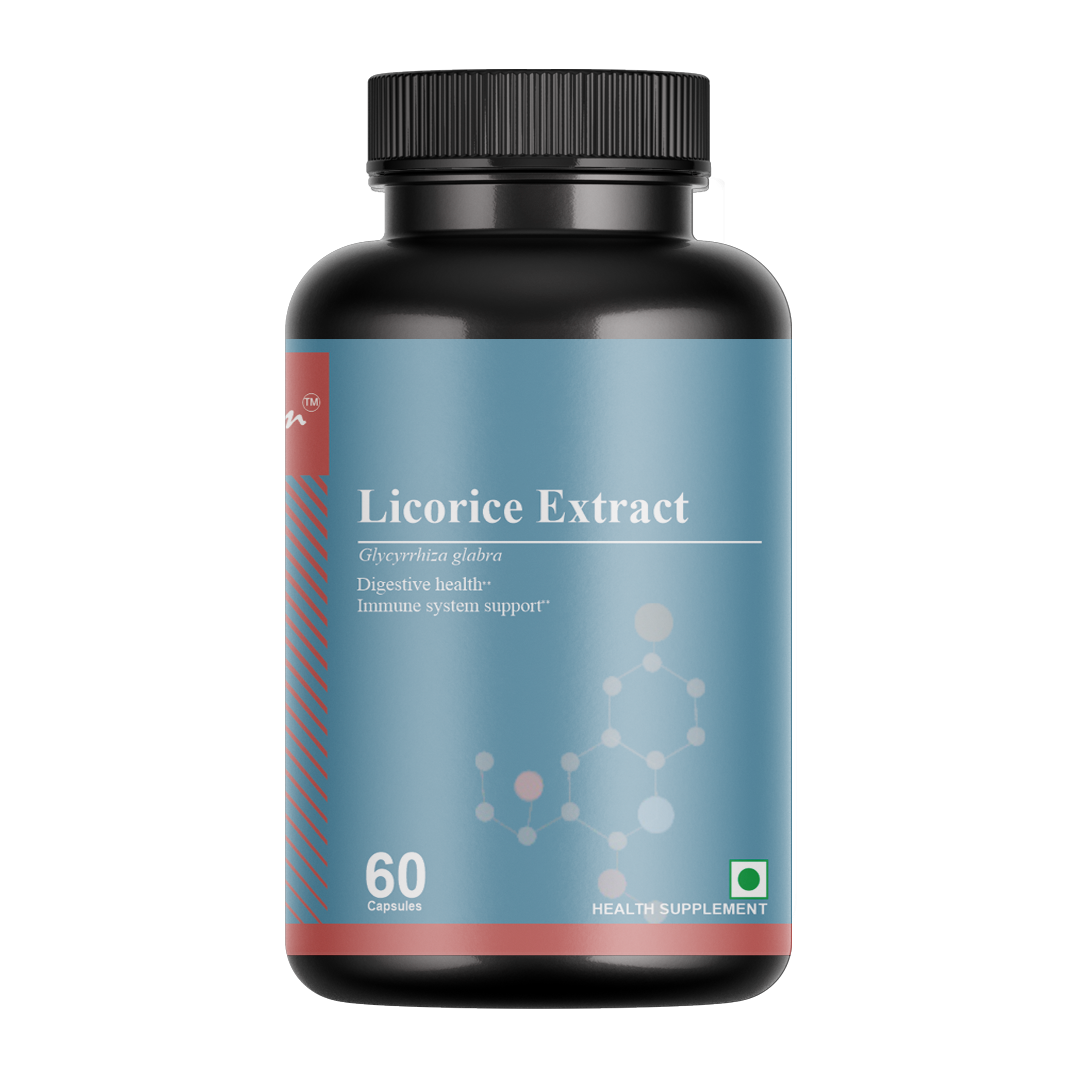 Bioven Licorice Root Extract Capsules ∣ Glycyrrhiza Glabra Supplement ∣ Digestive Relief & Respiratory Support ∣ Soothes Stomach Lining ∣ 60 Veg Capsules