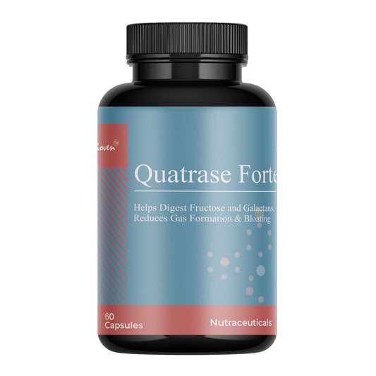 Biovencer Quatrase Forte Capsules – Advanced Digestive Enzyme Supplement for Bloating, Gas, Indigestion & Gut Health – 60 Veg Capsules
