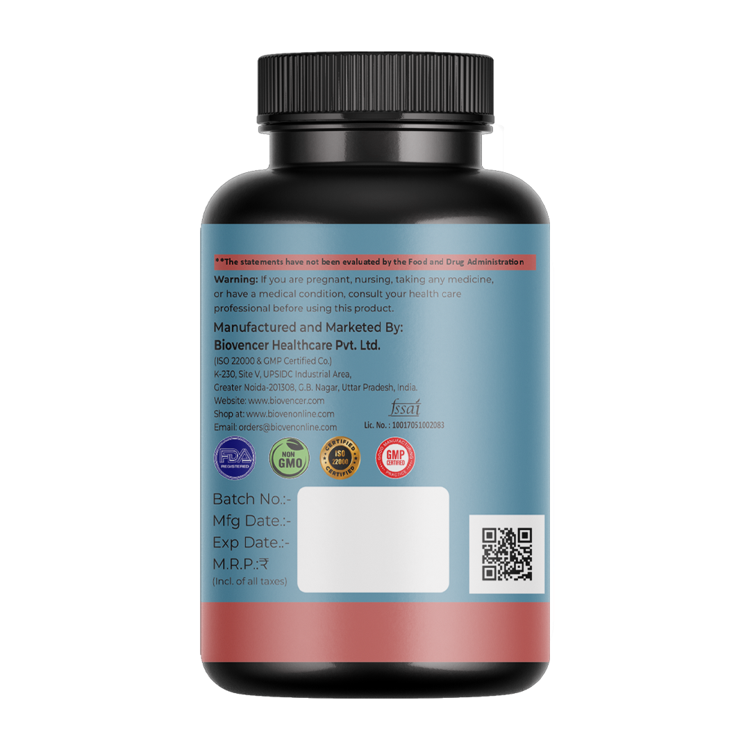 Bioven Saccharomyces Boulardii Probiotic Supplement - 60 Veg Capsules - Supports Digestive & Gut Health - Dairy-Free, Gluten-Free - Shelf-Stable - Premium Quality
