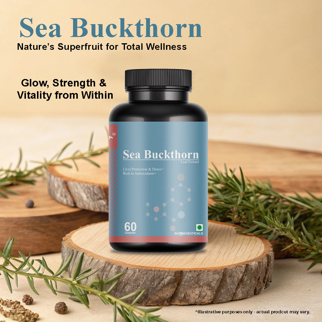 Biovencer Sea Buckthorn 60 Veg Capsules | Omega Fatty Acids, Antioxidant Support, Skin Health, Immunity & Heart Wellness | Natural Herbal Supplement for Men & Women