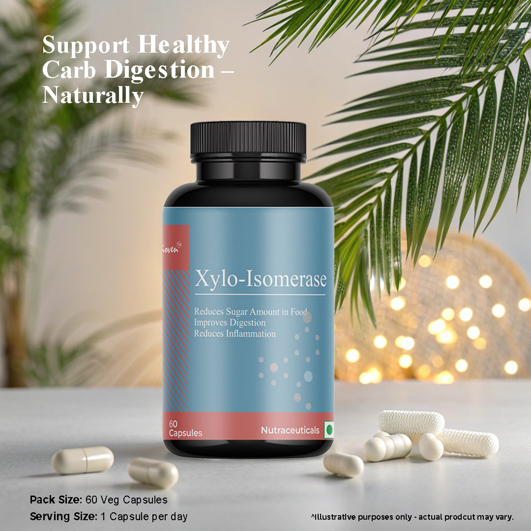 Biovencer Xylo-Isomerase 60 Veg Capsules | Enzyme Supplement for Fructose Malabsorption, Digestive Support, Gas & Bloating Relief | Gut Health & Carbohydrate Digestion Support for Men & Women