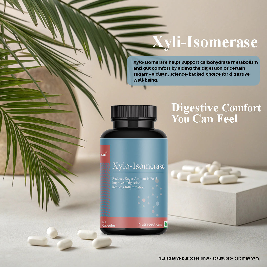 Biovencer Xylo-Isomerase 60 Veg Capsules | Enzyme Supplement for Fructose Malabsorption, Digestive Support, Gas & Bloating Relief | Gut Health & Carbohydrate Digestion Support for Men & Women