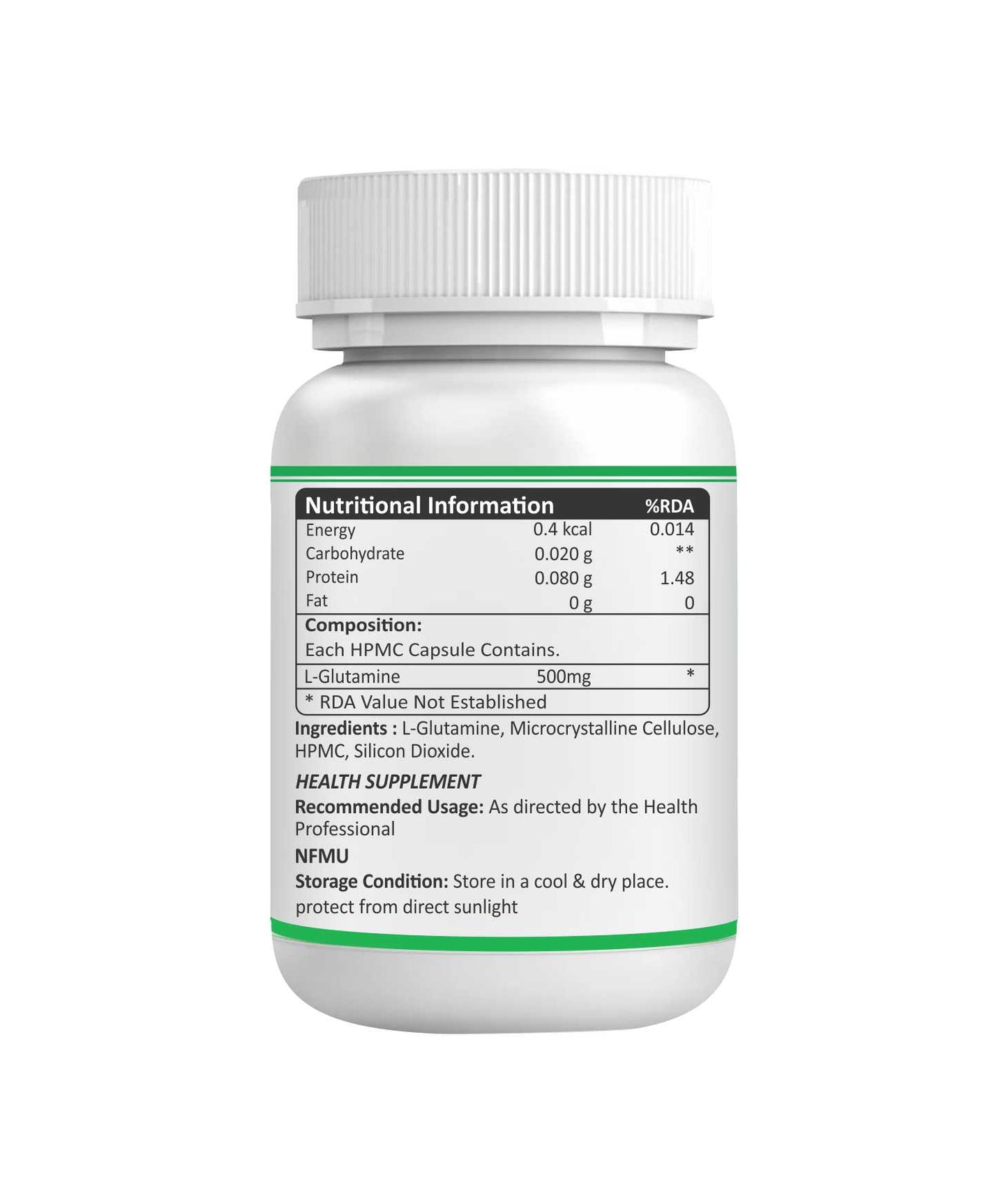 Bioven L-Glutamine 500-mg | Promotes Healthy Muscle Recovery | Supports Liver & Kidney Function | Supports Liver Health | Pak of 60 Veg Capsule