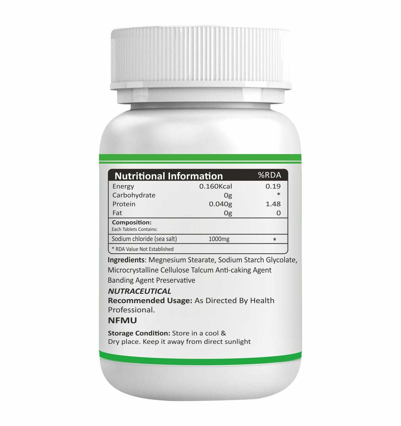 Bioven Sodium ION Tablets 1g Tablet, Normal Salt Tablets 1000mg | Maintains Fluid Balance | Pack of 60 Tablet