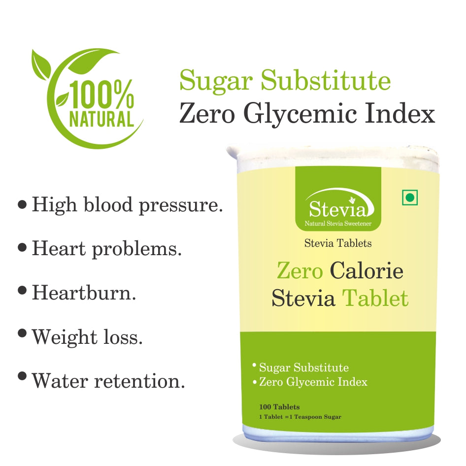 Bioven Zero Calories Sweetener Stevia | Suitable for Diabetics | Helps in Weight Control | Pack of 100 Tablets