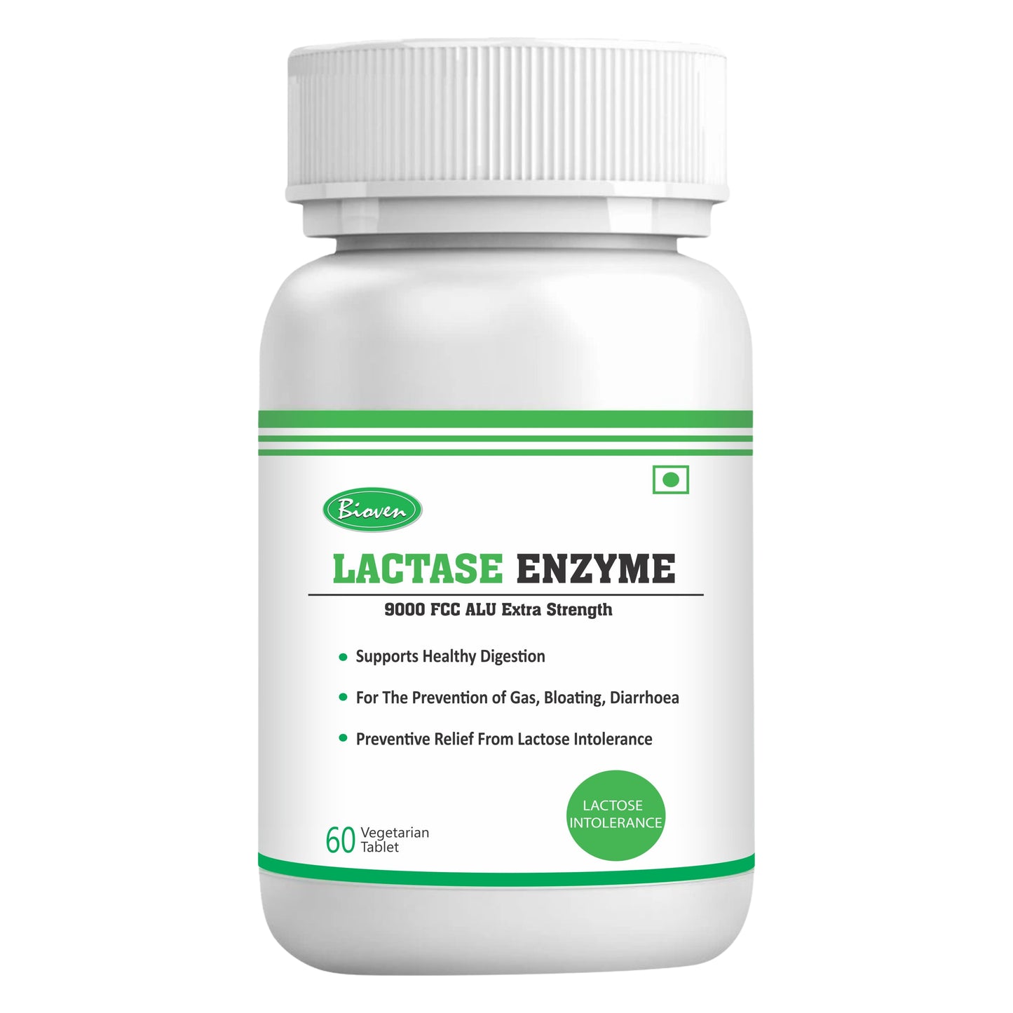 Bioven Lactase Enzyme | Expanded Food Options | Reduce Digestive Discomfort | Increase Calcium Absorption | Pack of 60 Veg Capsule