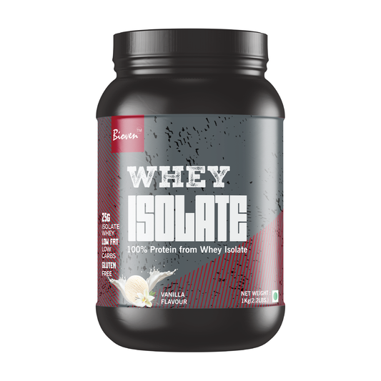 Bioven Whey Isolate Protein | Supplementation for Gym And Athletic Performance | Vanilla Flavor | 32 Servings | 2.2lb Jar