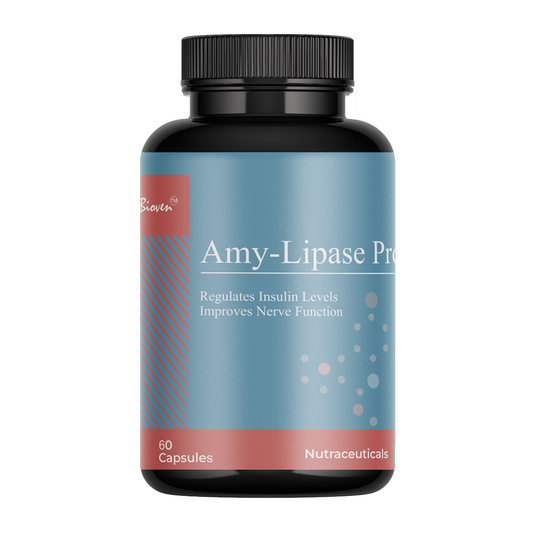 Biovencer Amy-Lipase Pro Capsules – Digestive Enzyme Supplement for Carbohydrate & Fat Digestion, Gut Health & Metabolism Support – 60 Veg Capsules