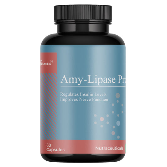 Biovencer Amy-LIpase Pro Capsule | Amylase, Lipase, Protease, Multi-Enzyme Complex Capsule | Better Bioavailability | Supports Digestion & Better Absorption of Food Nutrients | Pack of 60 Veg Capsules