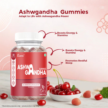 バイオベン アシュワガンダ グミ ストレス解消＆心の平穏に ― エネルギー、集中力、気分のバランス、そして毎日の健康をサポート ― ハーブアダプトゲングミ