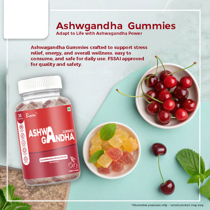 バイオベン アシュワガンダ グミ ストレス解消＆心の平穏に ― エネルギー、集中力、気分のバランス、そして毎日の健康をサポート ― ハーブアダプトゲングミ
