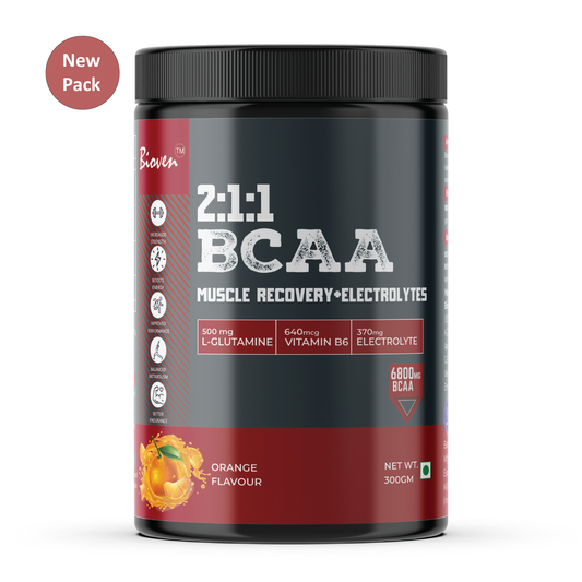 Bioven 2:1:1 BCAA | Muscle Recovery | Orange Flavour | 300gm Jar