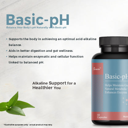 Biovencer Basic pH 60 Veg Capsules – Digestive & pH Balance Supplement for Gut Health