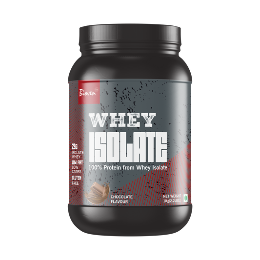 Bioven Whey Isolate Protein | Supplementation for Gym And Athletic Performance | Chocolate Flavor | 32 Servings | 2.2lb Jar