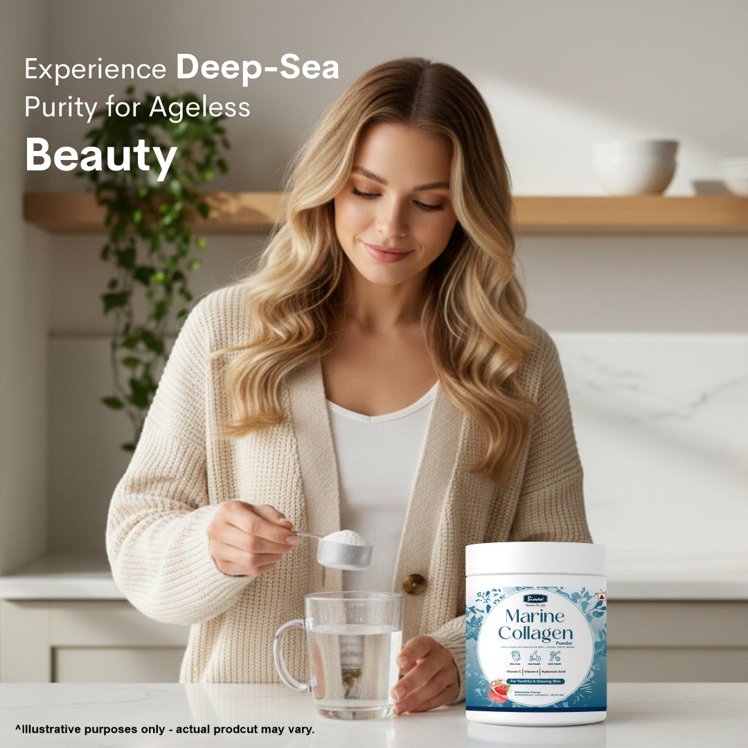 Bioven Marine Collagen Powder 200g | Hydrolyzed Marine Collagen for Skin Glow, Hair, Nails & Joint Support