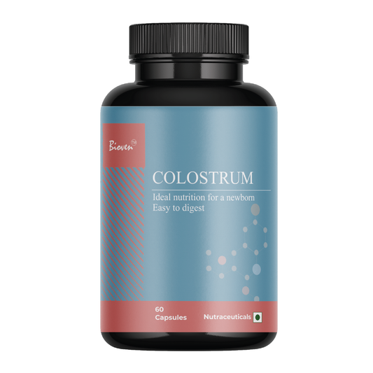 Bioven Colostrum - 500mg | Boosts immunity | Reduces Inflammation | Boost Athletic Performance | Pack of 60 Capsule