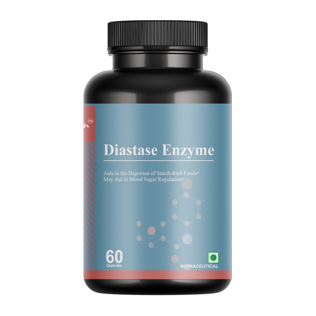 Bioven Diastase Enzyme 60 Veg Capsules – Digestive Enzyme for Starch Digestion, Gut Health Support & Reduced Bloating