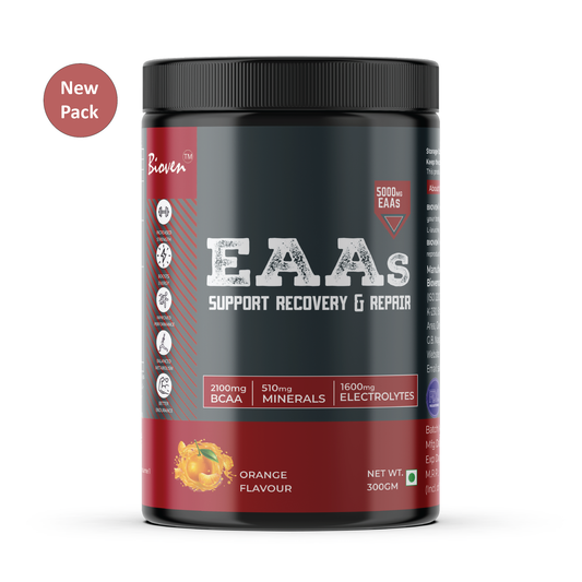 Bioven EAAs |  Supplementation For An Ultimate Athletic Performance | Orange Flavor | 300g Jar