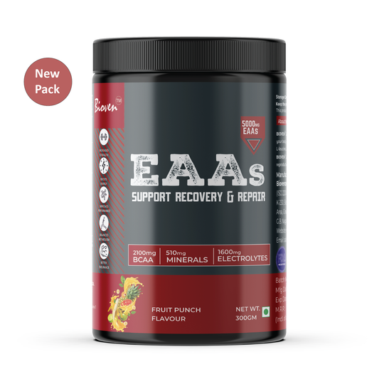Bioven EAAs |  Supplementation For An Ultimate Athletic Performance | Fruit Punch Flavor | 300g Jar
