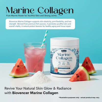 Bioven Marine Collagen Powder 200g | Hydrolyzed Marine Collagen for Skin Glow, Hair, Nails & Joint Support