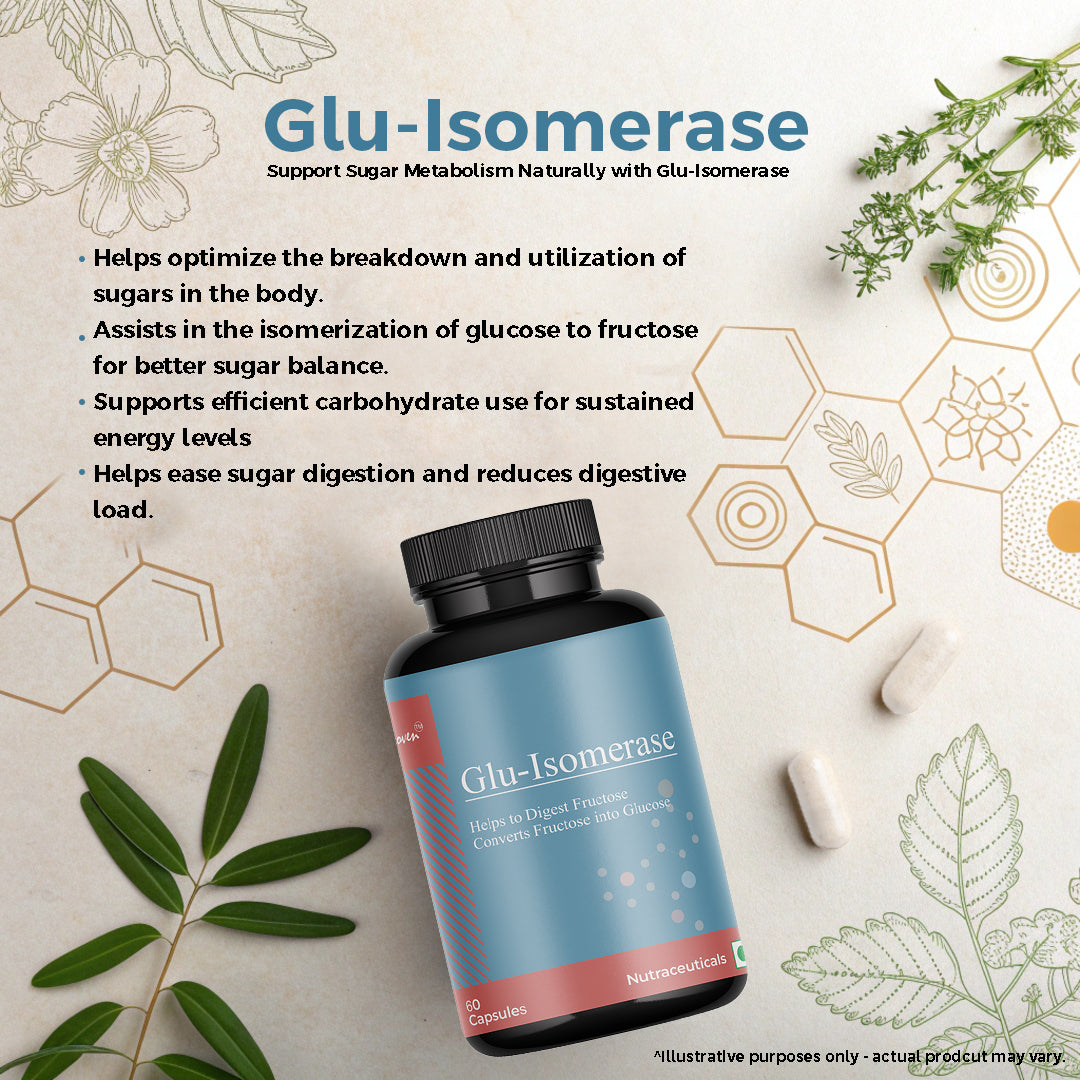 Biovencer Glu-Isomerase Pro Capsules – Digestive Enzyme Supplement for Carbohydrate Metabolism, Energy Support & Gut Health – 60 Veg Capsules