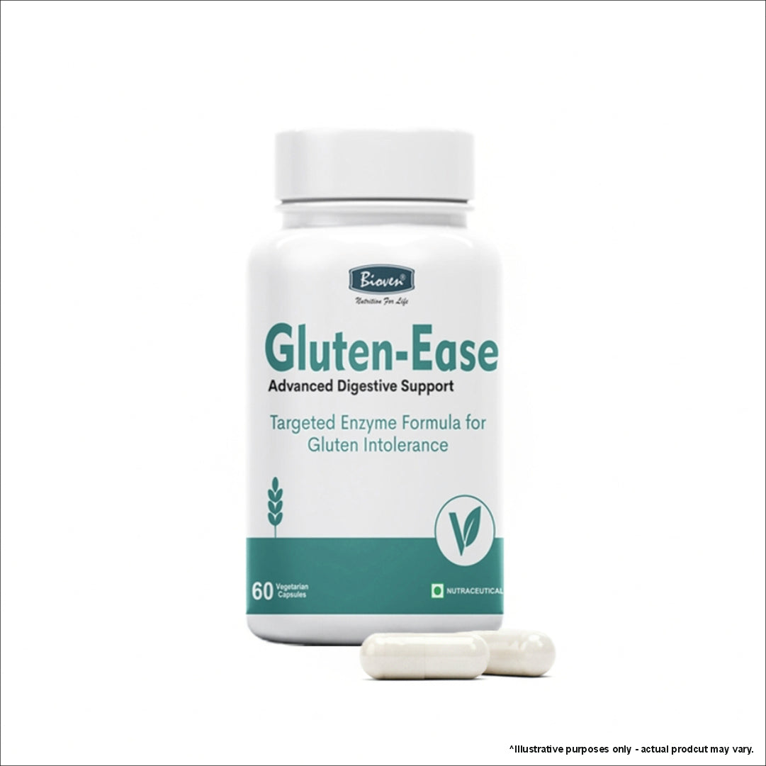 Bioven Gluten-Ease Capsules 600mg | Digestive Enzyme for Gluten Support | Advanced Gut & Digestive Health | 60 Veg Capsules