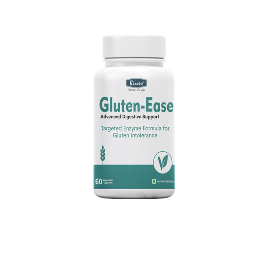 Bioven Gluten-Ease Capsules 600mg | Digestive Enzyme for Gluten Support | Advanced Gut & Digestive Health | 60 Veg Capsules