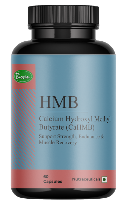 Bioven HMB | Calcium Hydroxyl Methyl Butyrate Capsules | Double Strength , Sports Recovery | Pack of 60 Veg Capsules |