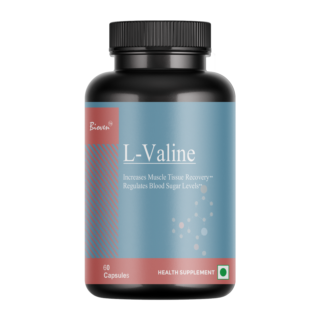 Bioven L-Valine 60 Veg Capsules – Essential Amino Acid for Muscle Recovery, Energy Metabolism & Protein Synthesis