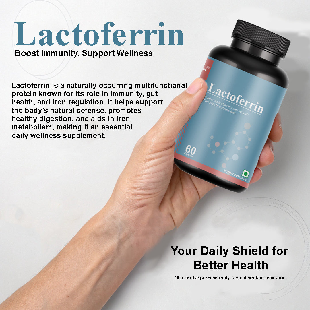 Biovencer Lactoferrin 60 Veg Capsules | Immune Support, Iron Absorption, Gut Health & General Wellness | Natural Protein Supplement for Men & Women