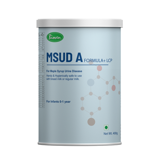 Bioven MSUD A Formula + LCP | For Dietary Management of Maple Syrup Urine Disease| Concentrated Mixture of Pure L-Amino Acids| 400G Jar