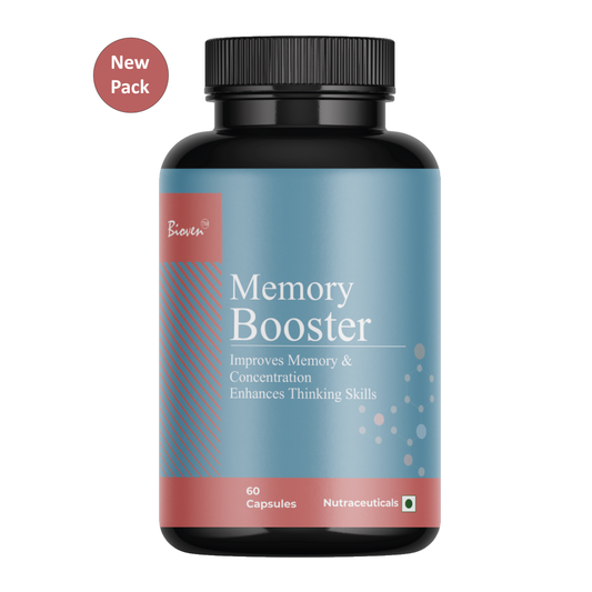 Bioven Memory Booster | Boosts Memory Power | Increases Brain Energy |Helps Boosts and Concentration | 60 Veg Capsules