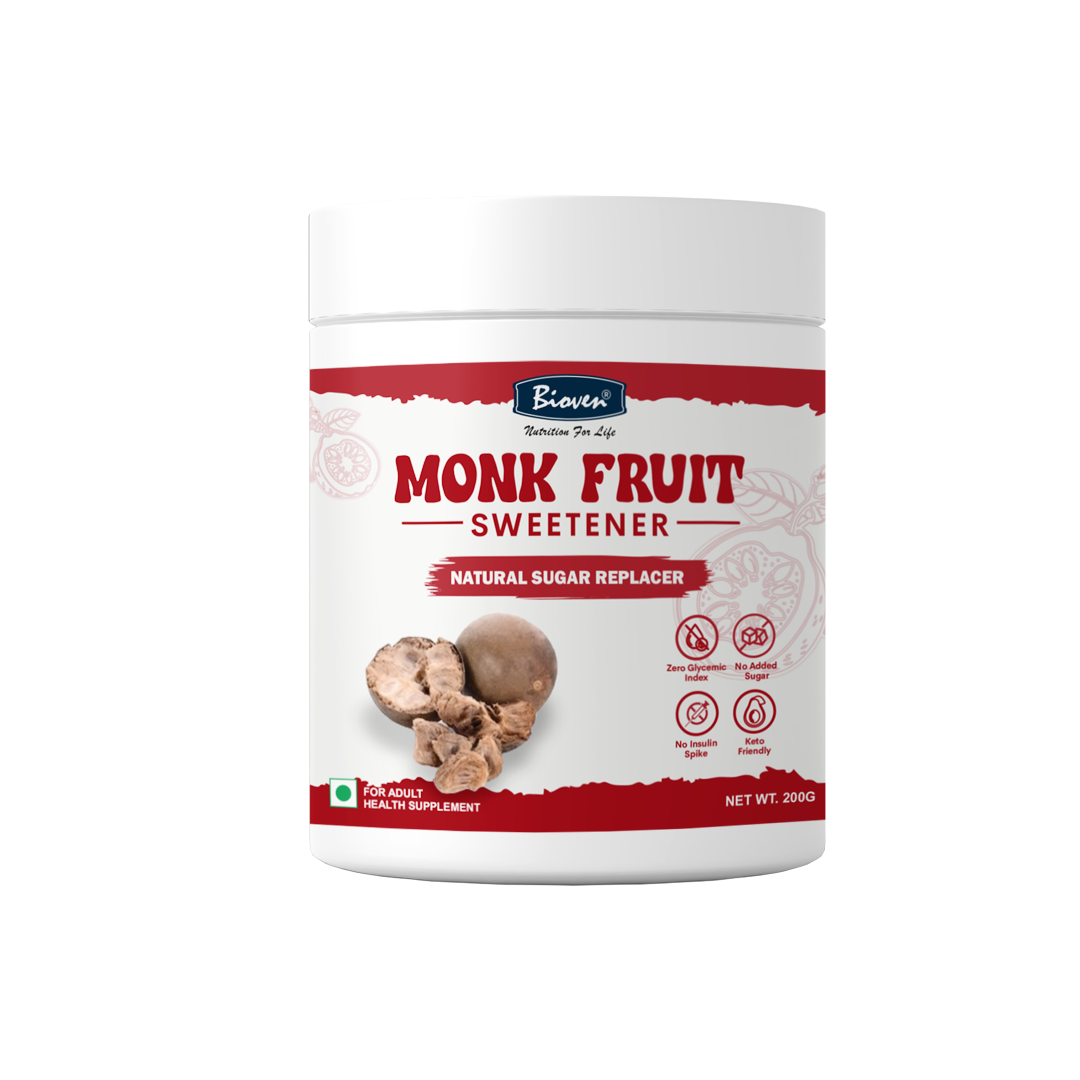 Bioven Monk Fruit Sweetener Powder 200g | Natural Sugar Substitute | Plant-Based Sweetening Alternative | No Added Refined Sugar | Everyday Use