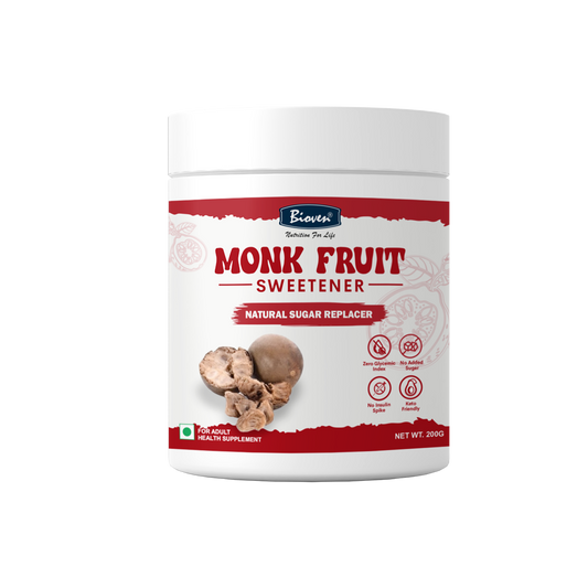 Bioven Monk Fruit Sweetener Powder 200g | Natural Sugar Substitute | Plant-Based Sweetening Alternative | No Added Refined Sugar | Everyday Use