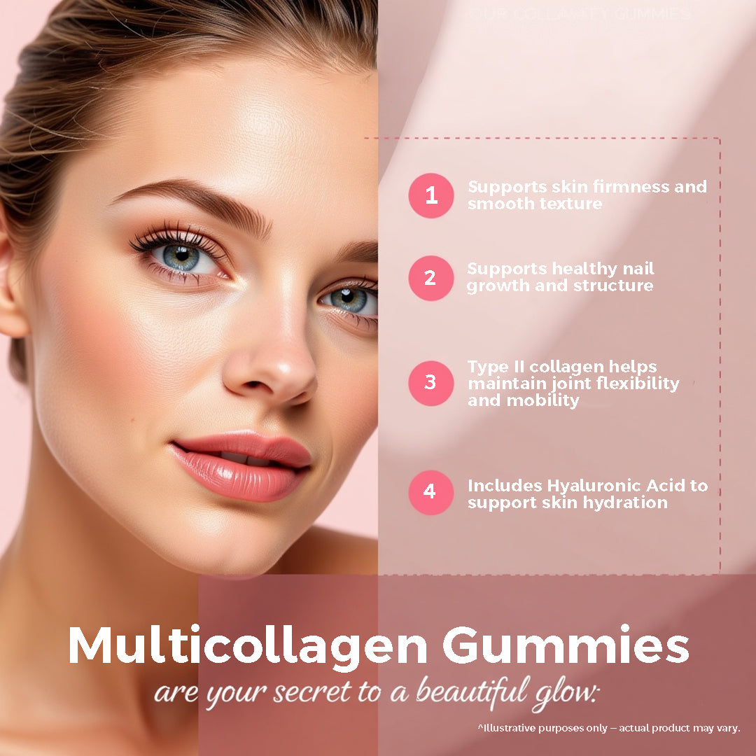 Bioven Multi Collagen Gummies – Collagen Supplement for Skin Glow, Hair Strength, Joint Support & Overall Wellness
