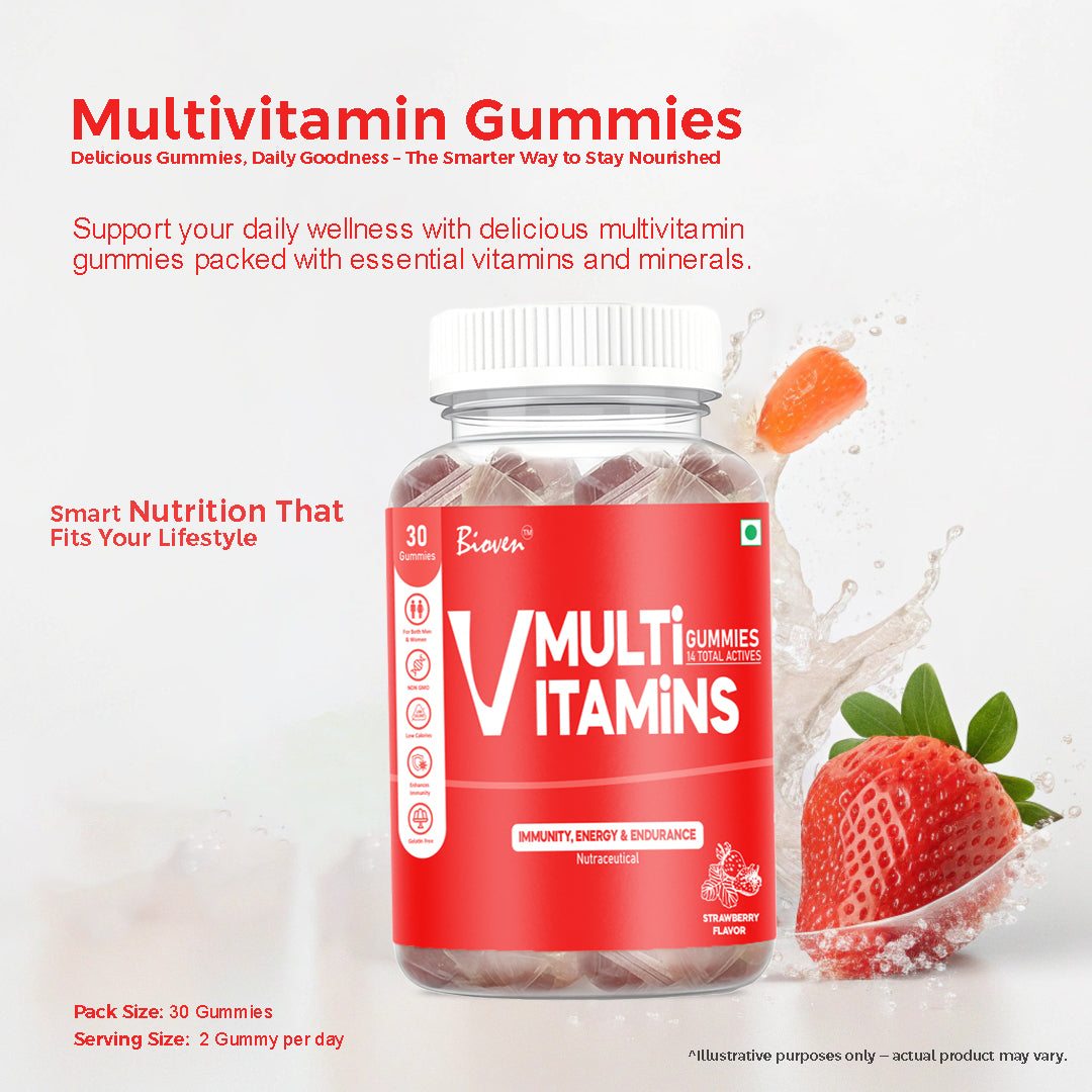 Bioven Multi Vitamin Gummies – Daily Multivitamin Supplement for Energy, Immunity, Metabolism & Overall Health