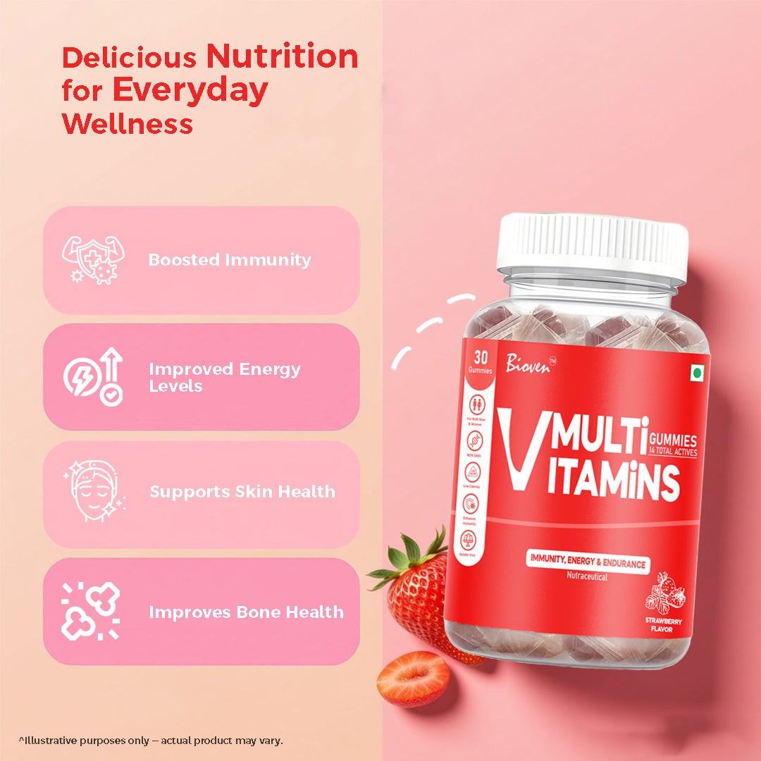 Bioven Multi Vitamin Gummies – Daily Multivitamin Supplement for Energy, Immunity, Metabolism & Overall Health