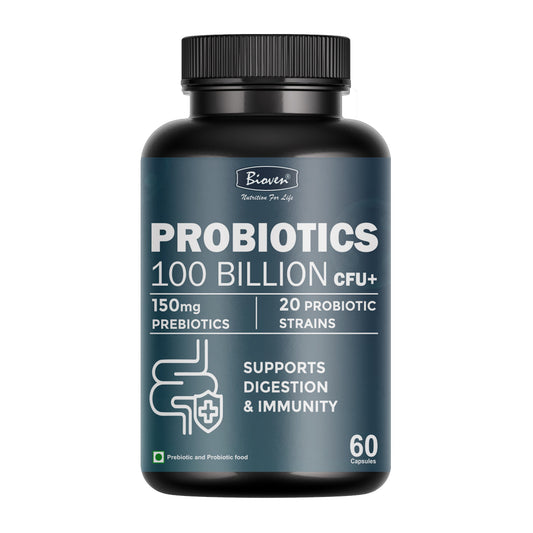 Bioven Probiotics 100 Billion CFU+ 60 Veg Capsules | High Potency Probiotic Supplement for Gut Health, Digestive Support, Immunity & Microbiome Balance