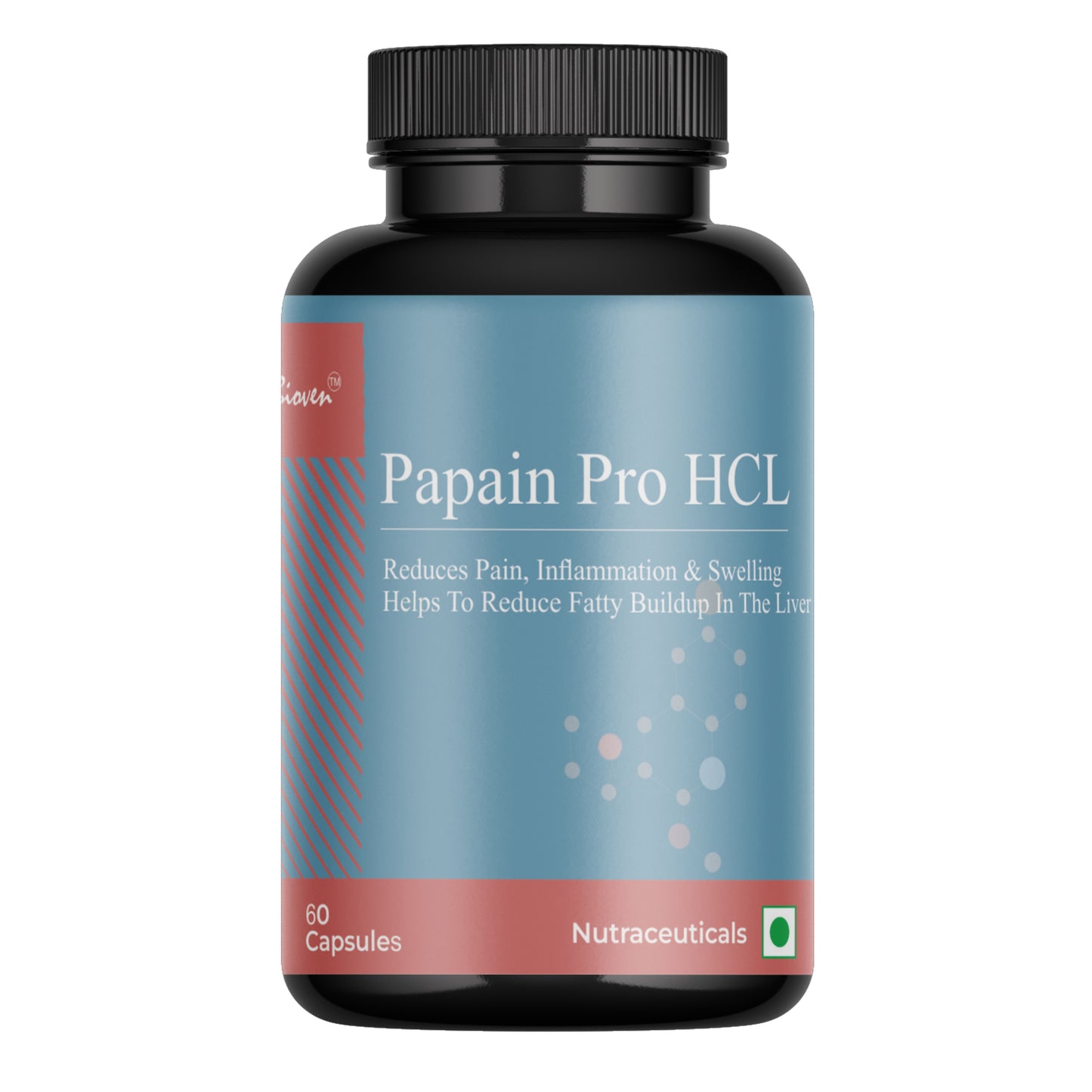 Biovencer Papain Pro HCL | Helps in Hypochlorhydria | Helps to Digest Food Protein | Overall Improved Digestion | 60 Veg Capsules