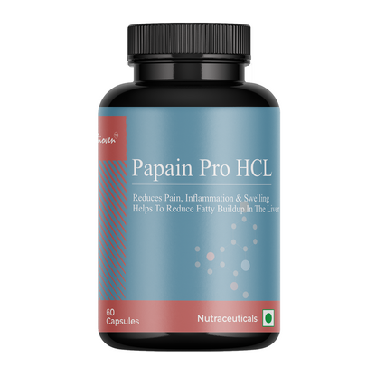 Biovencer Papain Pro HCL 60 Veg Capsules – Digestive Enzyme Supplement for Protein Digestion & Gut Health
