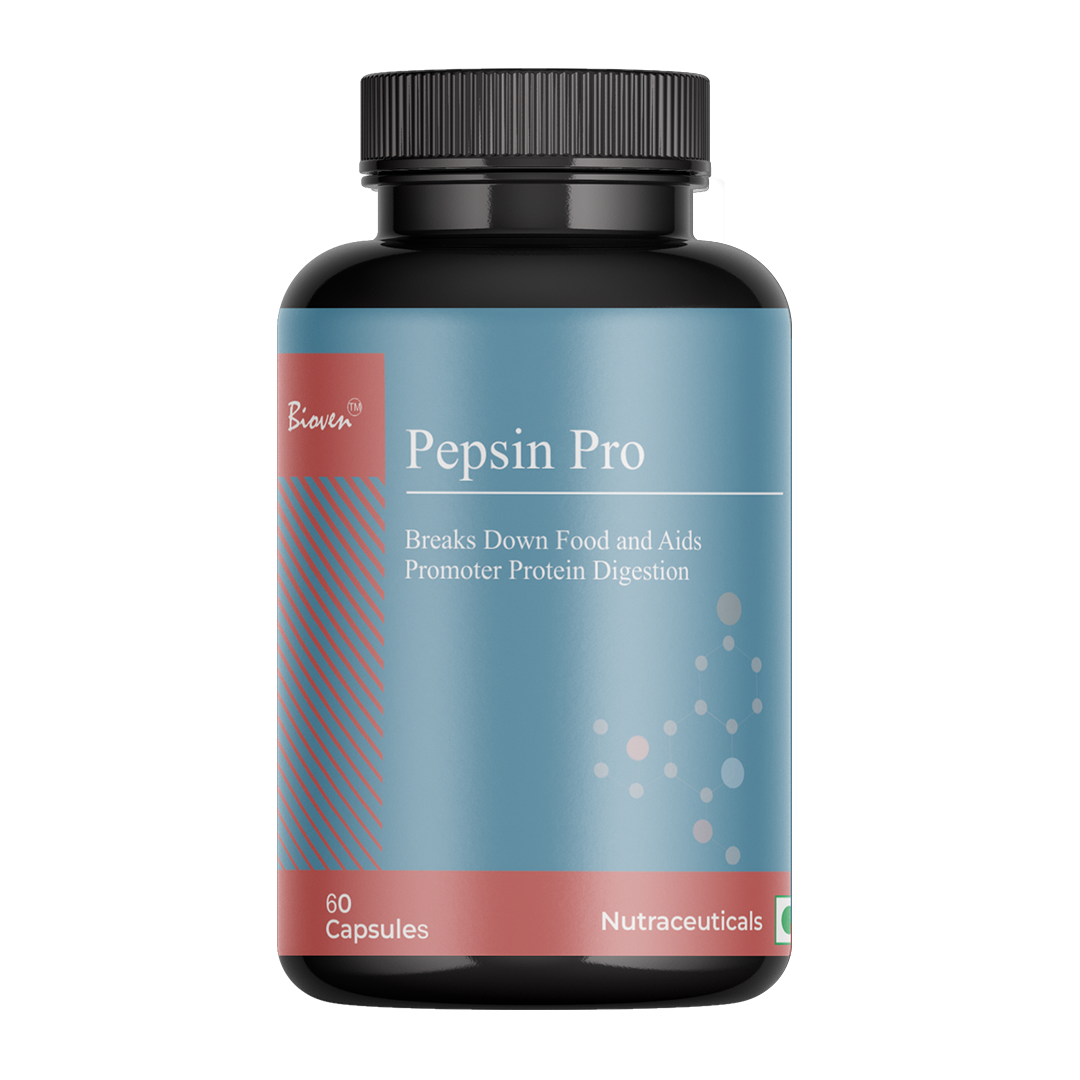 Biovencer Pepsin Pro Capsules – Digestive Enzyme Supplement for Protein Digestion, Stomach Health & Gut Support – 60 Veg Capsules