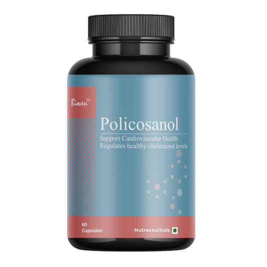 Bioven Policosanol – 10mg | Cholesterol Level Management | Support Cardiovascular Health | Regulates healthy cholesterol levels | Support Heart Health | Pack of 90 Capsule