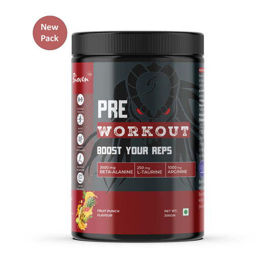 Bioven Pre-Workout | Intense Boosts Before Workout | Fruit Punch Flavour | 300gm Jar