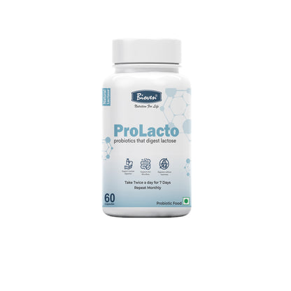 Bioven ProLacto Probiotic Capsules – 12.5 Billion CFU Lactobacillus Acidophilus | Supports Lactose Digestion & Gut Balance | Digestive Comfort Supplement for Adults | 60 Capsules