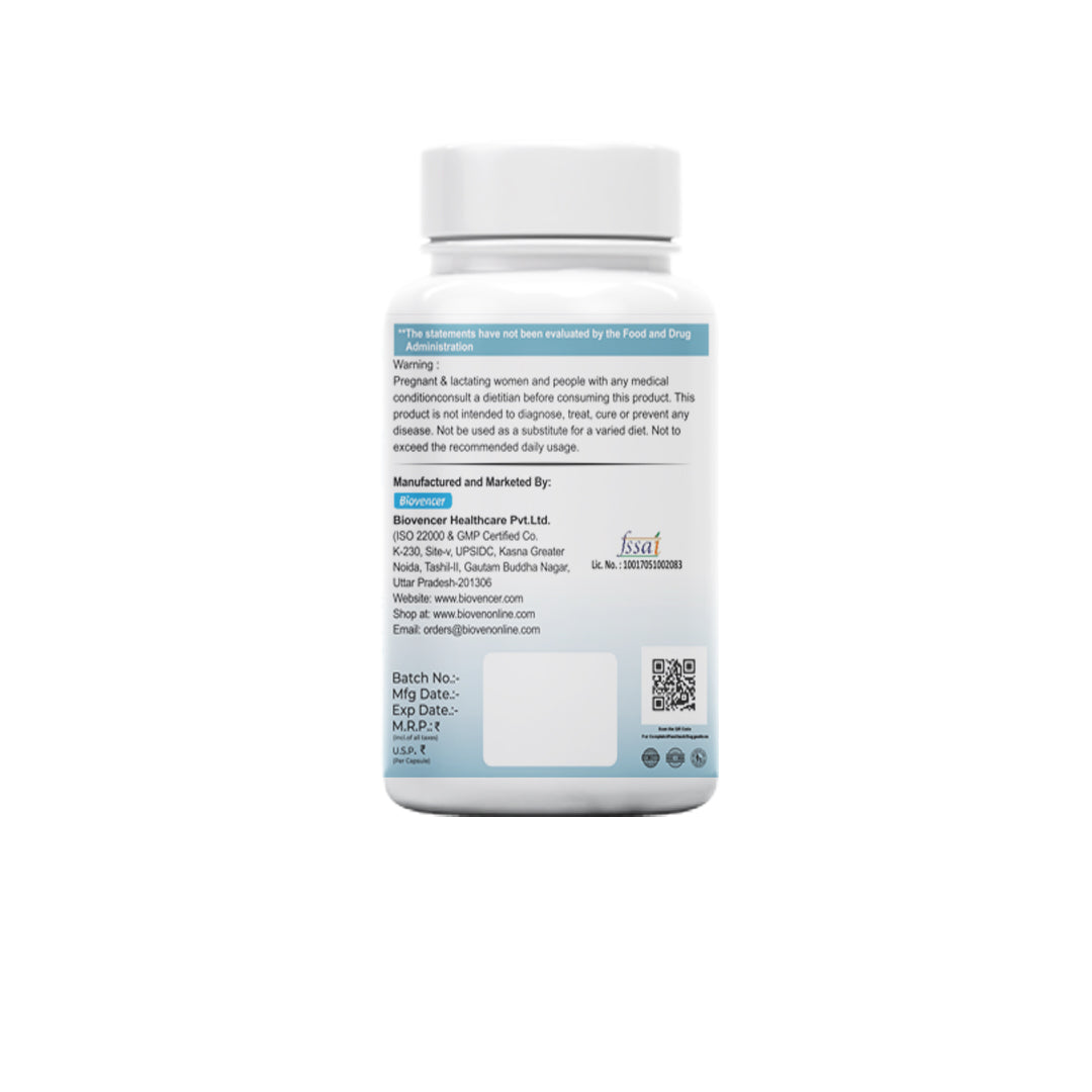 Bioven ProLacto Probiotic Capsules – 12.5 Billion CFU Lactobacillus Acidophilus | Supports Lactose Digestion & Gut Balance | Digestive Comfort Supplement for Adults | 60 Capsules