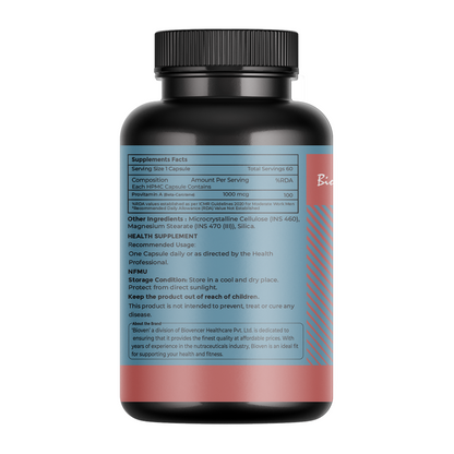 Bioven Provitamin A 60 Veg Capsules – Beta Carotene Supplement for Eye Health, Skin Support & Immune Function
