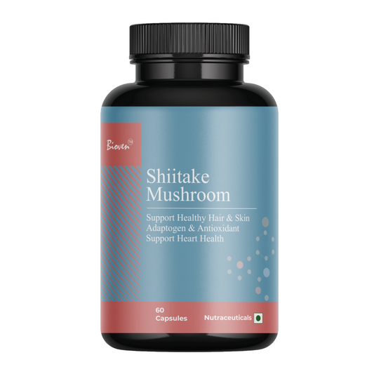 Bioven Shiitake Mushroom Extract – 500mg | Immunity & Heart, Skin | Hair Health & Weight Control | Healthy Cholesterol | Pack of 90 Capsules