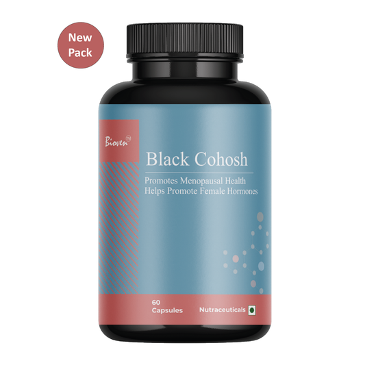 Bioven Black Cohosh – 500mg | Helps to Reduce Mood Swings | Promotes Menopausal | Promotes Balanced Hormone Levels | Pack of 60 Capsules